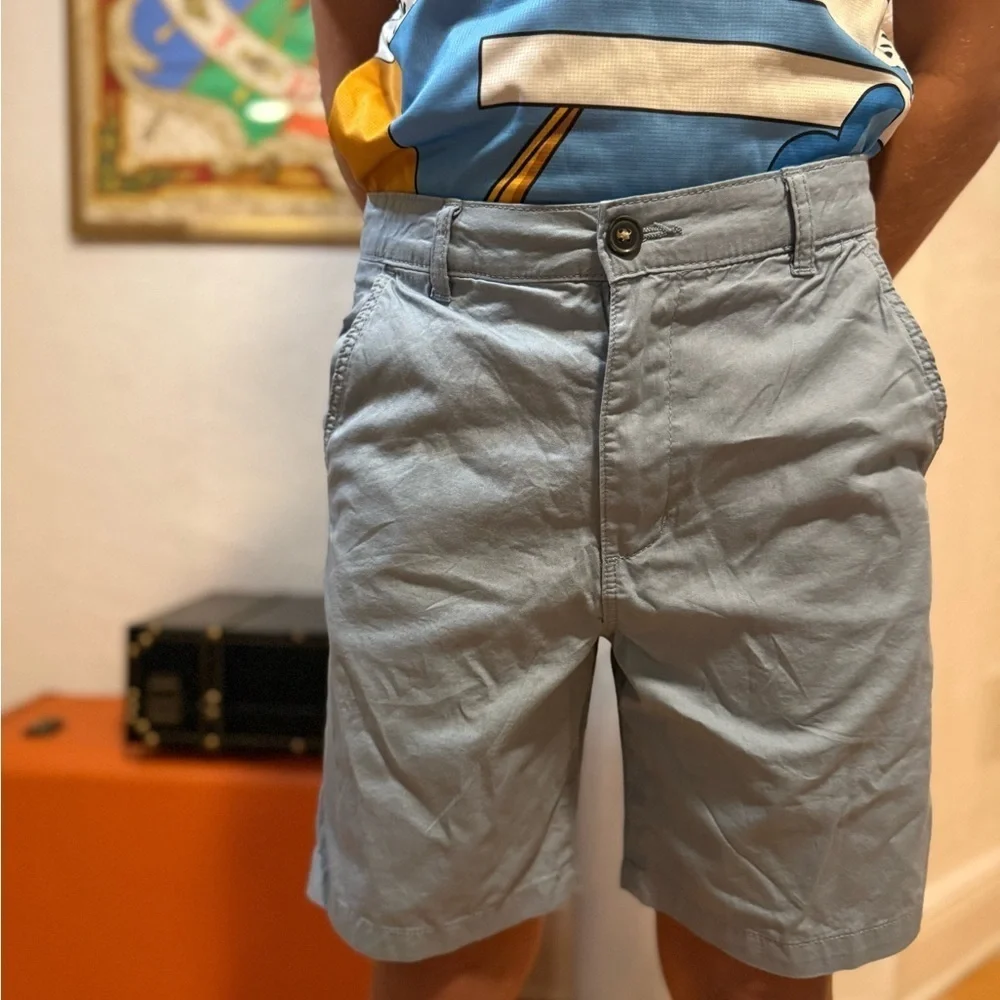 NWT,H&M Blue Tailored Chino adjustable waist Shorts, size 12